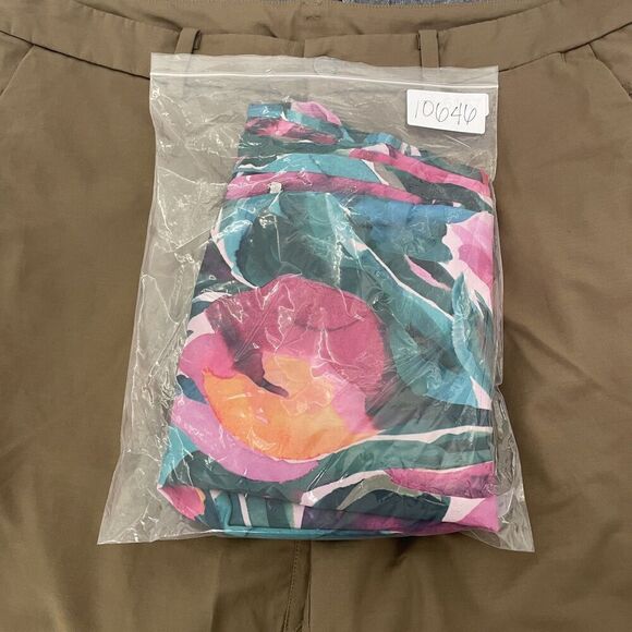Fabletics Sleep Pant Womens Small Painted Tulips Pink Green Lounge Pajama Pants - Picture 12 of 12